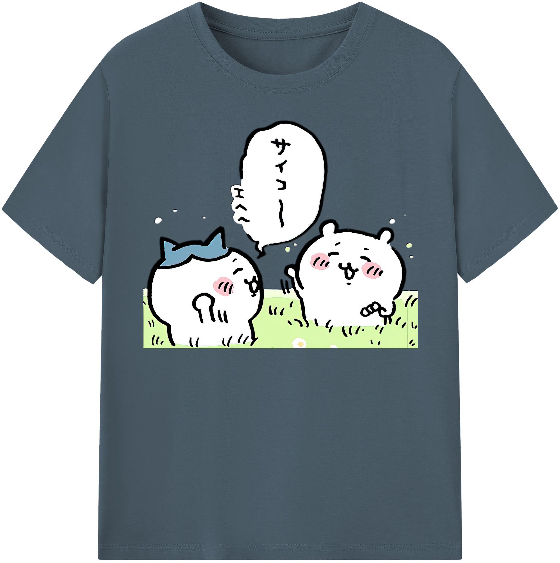 （画像用） ちいかわ ちいかわ Chii-kawa chiikawa 綿100％半袖Tシャツ（フロントプリント）
